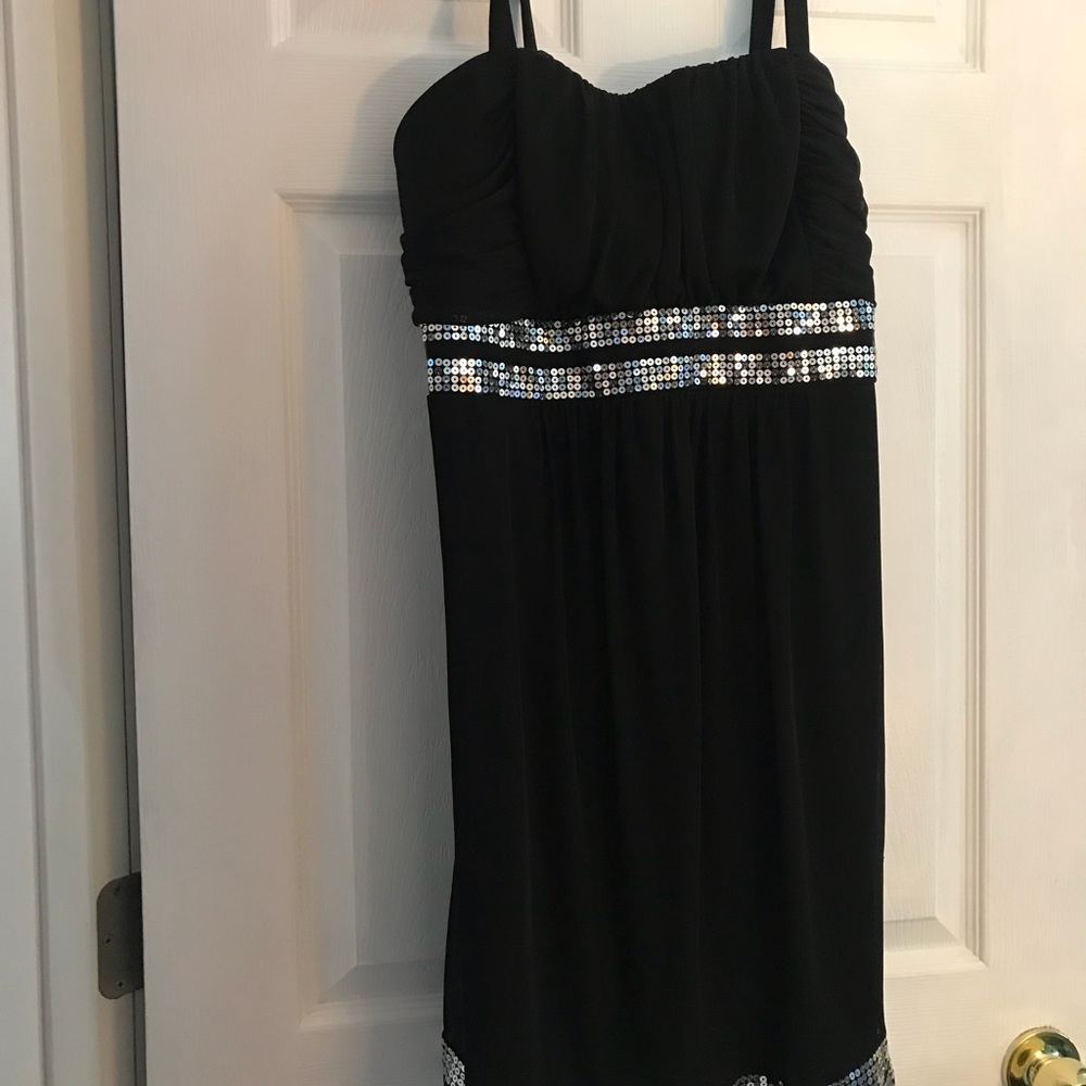 Beautiful black and silver sequined cocktail dress